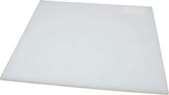 Made in USA - 1/4" Thick x 12" Wide x 1' Long, Polyethylene (UHMW) Sheet - White, ±0.20% Tolerance - Eagle Tool & Supply