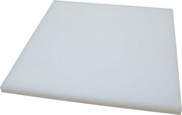 Made in USA - 1/2" Thick x 12" Wide x 1' Long, Polyethylene (UHMW) Sheet - White, ±0.10% Tolerance - Eagle Tool & Supply