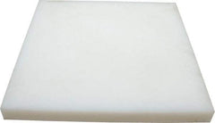 Made in USA - 1" Thick x 12" Wide x 1' Long, Polyethylene (UHMW) Sheet - White, ±0.10% Tolerance - Eagle Tool & Supply
