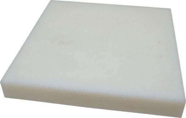 Made in USA - 1-1/2" Thick x 12" Wide x 1' Long, Polyethylene (UHMW) Sheet - White, ±0.10% Tolerance - Eagle Tool & Supply
