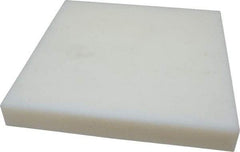 Made in USA - 1-1/2" Thick x 12" Wide x 1' Long, Polyethylene (UHMW) Sheet - White, ±0.10% Tolerance - Eagle Tool & Supply