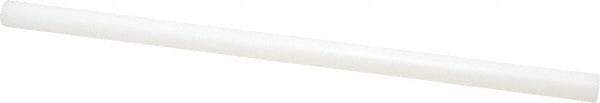 Made in USA - 8' Long, 2-1/4" Diam, Polyethylene (UHMW) Plastic Rod - White - Eagle Tool & Supply