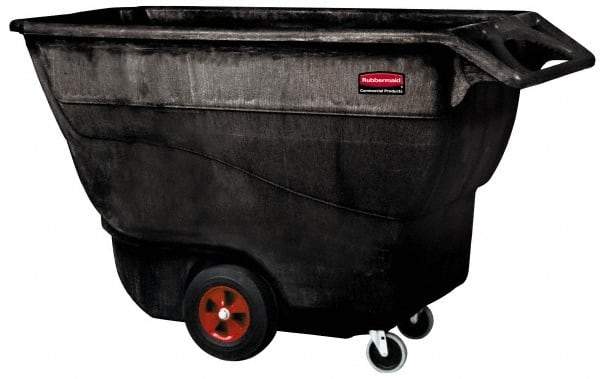 Rubbermaid - 1,250 Lb Load Capacity, 1 Cu Yd, Structural Foam Tilt Truck - 33-1/2" Wide x 70-3/4" Long x 42-1/4" High, Black - Eagle Tool & Supply