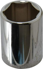 Proto - 1/2" Drive, Standard Hand Socket - 6 Points, 1-1/2" OAL, Chrome Finish - Eagle Tool & Supply