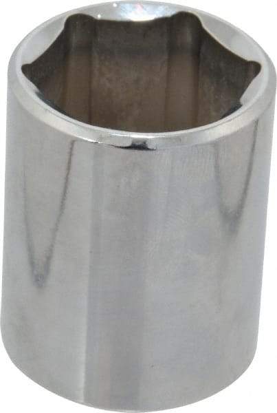 Proto - 1/2" Drive, Standard Hand Socket - 6 Points, 1-1/2" OAL, Chrome Finish - Eagle Tool & Supply