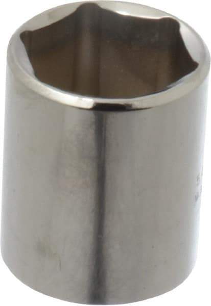 Proto - 1/2" Drive, Standard Hand Socket - 6 Points, 1-1/2" OAL, Chrome Finish - Eagle Tool & Supply