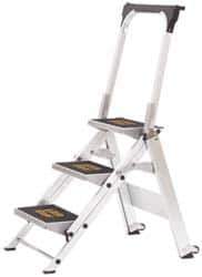 Little Giant Ladder - 3 Steps, 2-1/4' High, Type IA Rating, Aluminum Step Ladder - 300 Lb Capacity, 21-3/4" Base Width - Eagle Tool & Supply