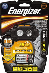 Energizer - 2 Red, Green, White LED Bulb, 160 Lumens, Hands-free Flashlight - Black, Gray Plastic Body, 3 AA Alkaline Batteries Included - Eagle Tool & Supply
