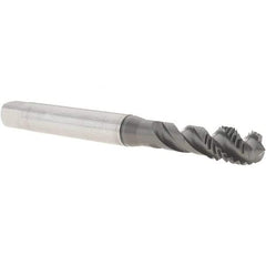 Emuge - M10x1.50 Metric 3 Flute 6H Modified Bottoming Spiral Flute Tap - Cobalt, GLT-1 Finish, 100mm OAL, Right Hand Flute, Right Hand Thread, Series Enorm - Eagle Tool & Supply