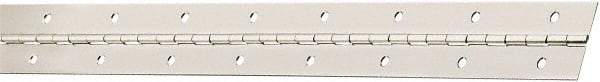 National Mfg. - 30" Long x 1-1/2" Wide, Steel Satin Nickel Coating Continuous Hinge - 0.042" Thick with Holes - Eagle Tool & Supply