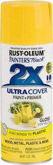 Rust-Oleum - Sun Yellow, Gloss, Enamel Spray Paint - 8 to 12 Sq Ft per Can, 12 oz Container - Eagle Tool & Supply