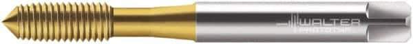 Walter-Prototyp - M4x0.70 Metric 6HX Modified Bottoming Thread Forming Tap - Cobalt, TiN Finish, 2-1/8" OAL, 15mm Thread Length, Right Hand Thread, Series AP2061705 - Exact Industrial Supply