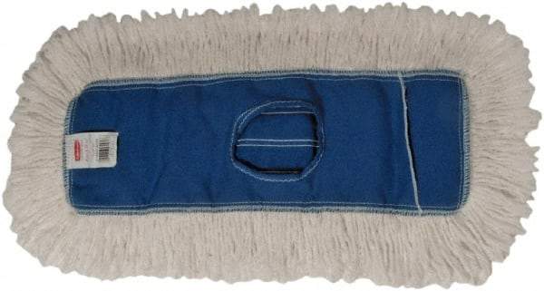 Rubbermaid - 24" Long x 5" Wide Cotton/Synthetic Dust Mop Head - Envelope Connection, Blue, Cut-End Head, Launderable - Eagle Tool & Supply