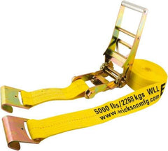 Erickson Manufacturing - 30' Long x 3" Wide, 15,000 Lb Basket Capacity, Polyester & Steel Web Sling - Yellow - Eagle Tool & Supply