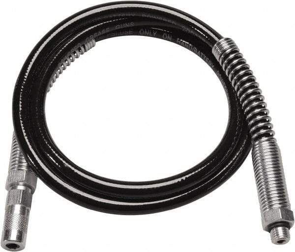 Milwaukee Tool - 4' Long, 10,000 psi Operating Pressure, Steel Grease Gun Hose - 1/8 NPTF - Eagle Tool & Supply