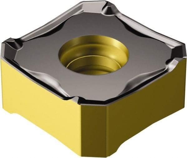 Sandvik Coromant - 345R1305 PM Grade 530 Carbide Milling Insert - Uncoated, 5.56mm Thick, 13mm Inscribed Circle, 0.8mm Corner Radius - Eagle Tool & Supply