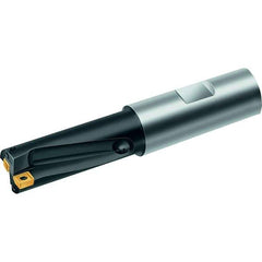 Walter - 25mm Max Drill Depth, 2xD, 12.7mm Diam, Indexable Insert Drill - 1 Insert, Straight Shank - Eagle Tool & Supply