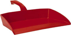 Vikan - 12-1/2" Wide Handheld Dustpan - Plastic Body, 4-1/2" Handle, Red - Eagle Tool & Supply