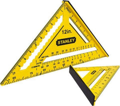 Stanley - 12" Blade Length x 12" Base Length, ABS Plastic Rafter Square - 1/8" Graduation, 10.2" Base Width - Eagle Tool & Supply