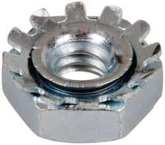 Value Collection - M6x1, Zinc Plated, Steel Hex Nut with External Tooth Washer - 11.5mm Washer Diam, 10mm Width Across Flats - Eagle Tool & Supply