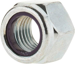 Value Collection - 3/4-10 UNC Grade B Hex Lock Nut with Nylon Insert - 1-1/16" Width Across Flats, 7/8" High, Zinc-Plated Finish - Eagle Tool & Supply