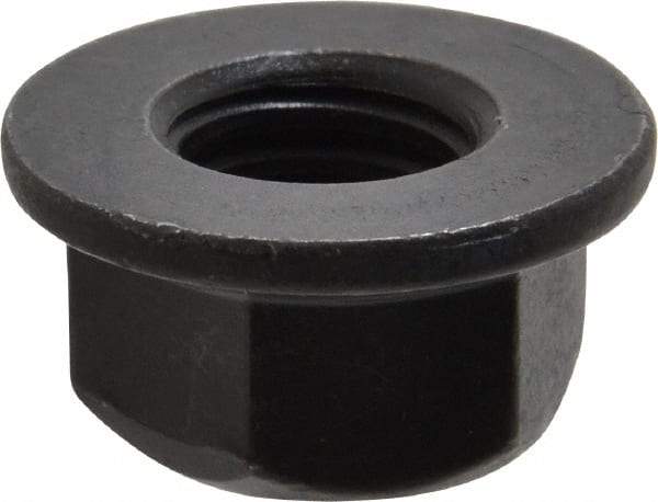 Value Collection - 1/2-13 UNC Grade G Hex Flange Lock Nut with Distorted Thread - 3/4" Width Across Flats, 27/64" High, Phosphate & Oil Finish - Eagle Tool & Supply