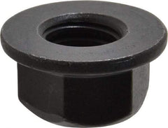 Value Collection - 1/2-13 UNC Grade G Hex Flange Lock Nut with Distorted Thread - 3/4" Width Across Flats, 27/64" High, Phosphate & Oil Finish - Eagle Tool & Supply