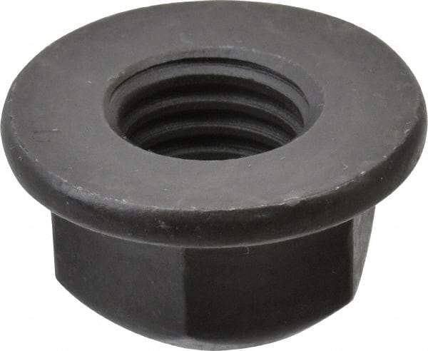 Value Collection - 5/8-11 UNC Grade G Hex Flange Lock Nut with Distorted Thread - 15/16" Width Across Flats, 11/16" High, Phosphate & Oil Finish - Eagle Tool & Supply