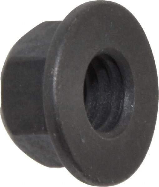 Value Collection - 3/8-16 UNC Grade G Hex Flange Lock Nut with Distorted Thread - 9/16" Width Across Flats, 27/64" High, Phosphate & Oil Finish - Eagle Tool & Supply