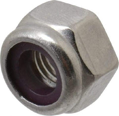 Value Collection - 1/4-28 UNF 18-8 Hex Lock Nut with Nylon Insert - 7/16" Width Across Flats, 5/16" High - Eagle Tool & Supply