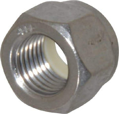 Value Collection - 3/8-24 UNF 18-8 Hex Lock Nut with Nylon Insert - 9/16" Width Across Flats, 29/64" High, Uncoated - Eagle Tool & Supply