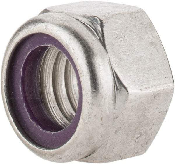 Value Collection - 7/16-14 UNC 18-8 Hex Lock Nut with Nylon Insert - 5/8" Width Across Flats, 29/64" High - Eagle Tool & Supply