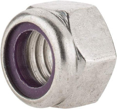 Value Collection - 7/16-14 UNC 18-8 Hex Lock Nut with Nylon Insert - 5/8" Width Across Flats, 29/64" High - Eagle Tool & Supply