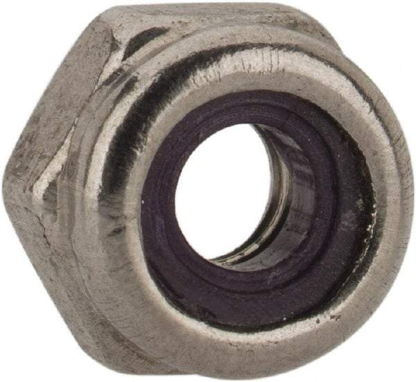 Value Collection - #5-40 UNC 18-8 Hex Lock Nut with Nylon Insert - 1/4" Width Across Flats, Uncoated - Eagle Tool & Supply