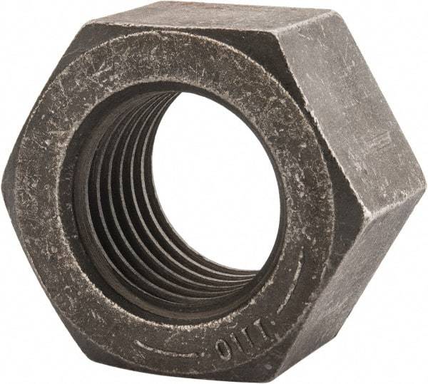 Value Collection - 2 - 4-1/2 UNC Steel Right Hand Hex Nut - 3-1/8" Across Flats, 1-23/32" High, Uncoated - Eagle Tool & Supply