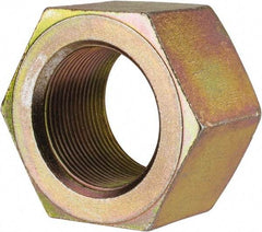 Value Collection - 1-3/4 - 12 UN Steel Right Hand Hex Nut - 2-3/4" Across Flats, 1-1/2" High, Zinc Yellow Dichromate Finish - Eagle Tool & Supply