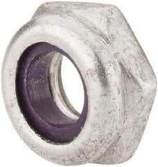 Value Collection - 1/4-20 UNC 18-8 Hex Lock Nut with Nylon Insert - 7/16" Width Across Flats, 13/64" High, Uncoated - Eagle Tool & Supply