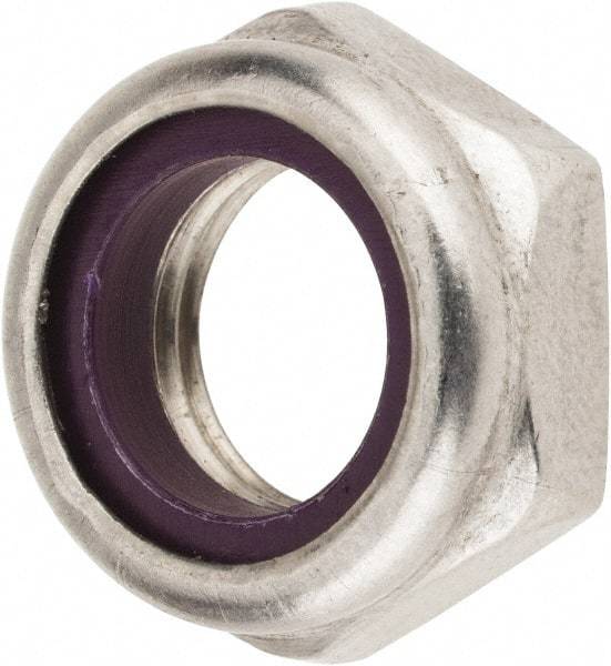 Value Collection - 1/2-20 UNF 18-8 Hex Lock Nut with Nylon Insert - 3/4" Width Across Flats, 5/16" High, Uncoated - Eagle Tool & Supply