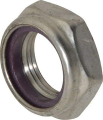 Value Collection - 1-14 UNF 18-8 Hex Lock Nut with Nylon Insert - 1-7/16" Width Across Flats, 35/64" High, Uncoated - Eagle Tool & Supply