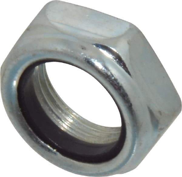 Value Collection - 3/4-16 UNF Grade 2 Hex Lock Nut with Nylon Insert - 1-1/16" Width Across Flats, 13/32" High, Zinc-Plated Finish - Eagle Tool & Supply