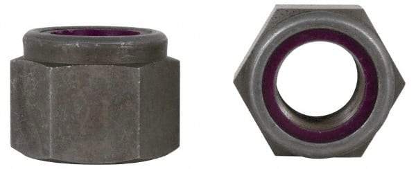 Value Collection - 7/8-9 UNC Grade 2 Heavy Hex Lock Nut with Nylon Insert - 1-7/16" Width Across Flats, 31/32" High, Uncoated - Eagle Tool & Supply