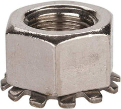 Value Collection - 3/8-24, 0.391" High, Uncoated, Stainless Steel Hex Nut with External Tooth Washer - 21/32" Washer Diam, 9/16" Width Across Flats, Grade 18-8 - Eagle Tool & Supply