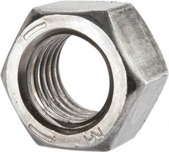 Value Collection - 1-8 UNC Steel Right Hand Hex Nut - 1-1/2" Across Flats, 55/64" High, Uncoated - Eagle Tool & Supply