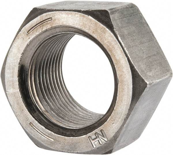 Value Collection - 1-14 UNF Steel Right Hand Hex Nut - 1-1/2" Across Flats, 0.887" High, Uncoated - Eagle Tool & Supply