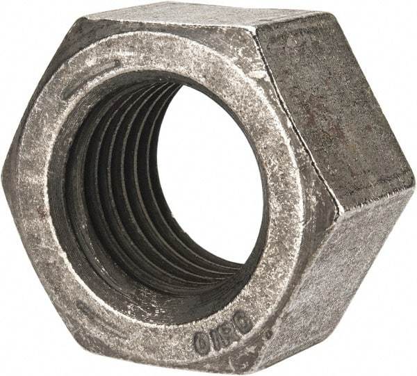 Value Collection - 1-1/2 - 6 UNC Steel Right Hand Hex Nut - 2-1/4" Across Flats, 1.317" High, Uncoated - Eagle Tool & Supply