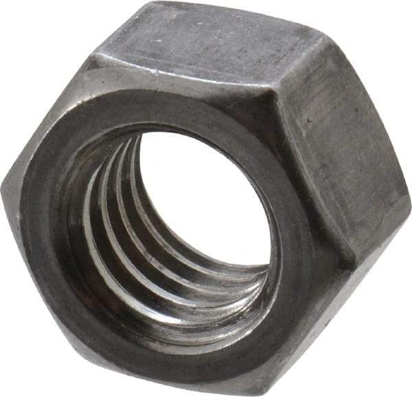 Value Collection - 3/8-16 UNC Steel Right Hand Hex Nut - 9/16" Across Flats, 21/64" High, Uncoated - Eagle Tool & Supply