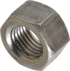 Value Collection - 3/8-24 UNF Steel Right Hand Hex Nut - 9/16" Across Flats, 21/64" High, Uncoated - Eagle Tool & Supply