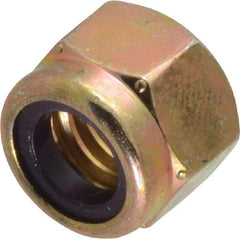 Value Collection - 3/8-16 UNC Grade 8 Hex Lock Nut with Nylon Insert - 9/16" Width Across Flats, 29/64" High, Zinc Yellow Dichromate Finish - Eagle Tool & Supply