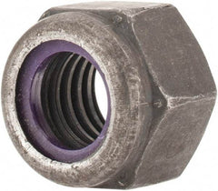 Value Collection - 1/2-13 UNC Grade 8 Hex Lock Nut with Nylon Insert - 3/4" Width Across Flats, 19/32" High, Uncoated - Eagle Tool & Supply