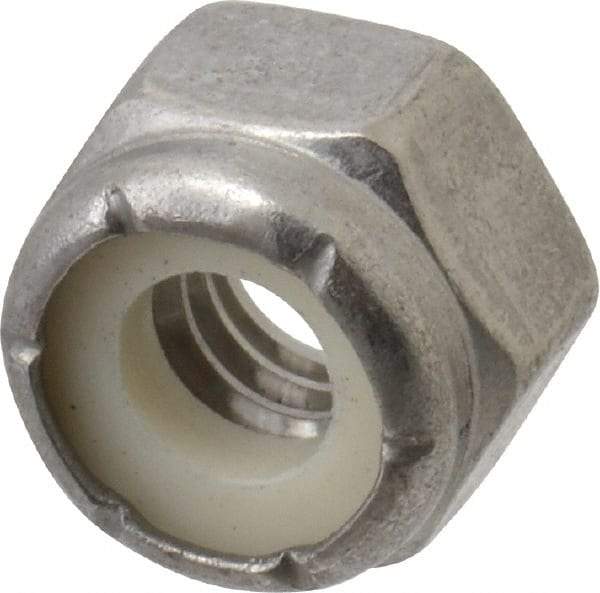 Value Collection - 1/4-20 UNC 316 Hex Lock Nut with Nylon Insert - 7/16" Width Across Flats, 5/16" High - Eagle Tool & Supply